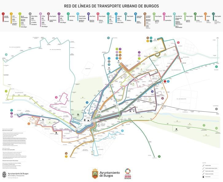 mapa de autobuses de burgos